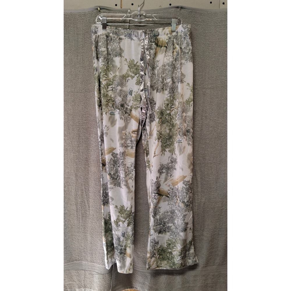 Guides Choice Snow Shadow Camo Pajama Pants Womens Large White Green Tree Lounge